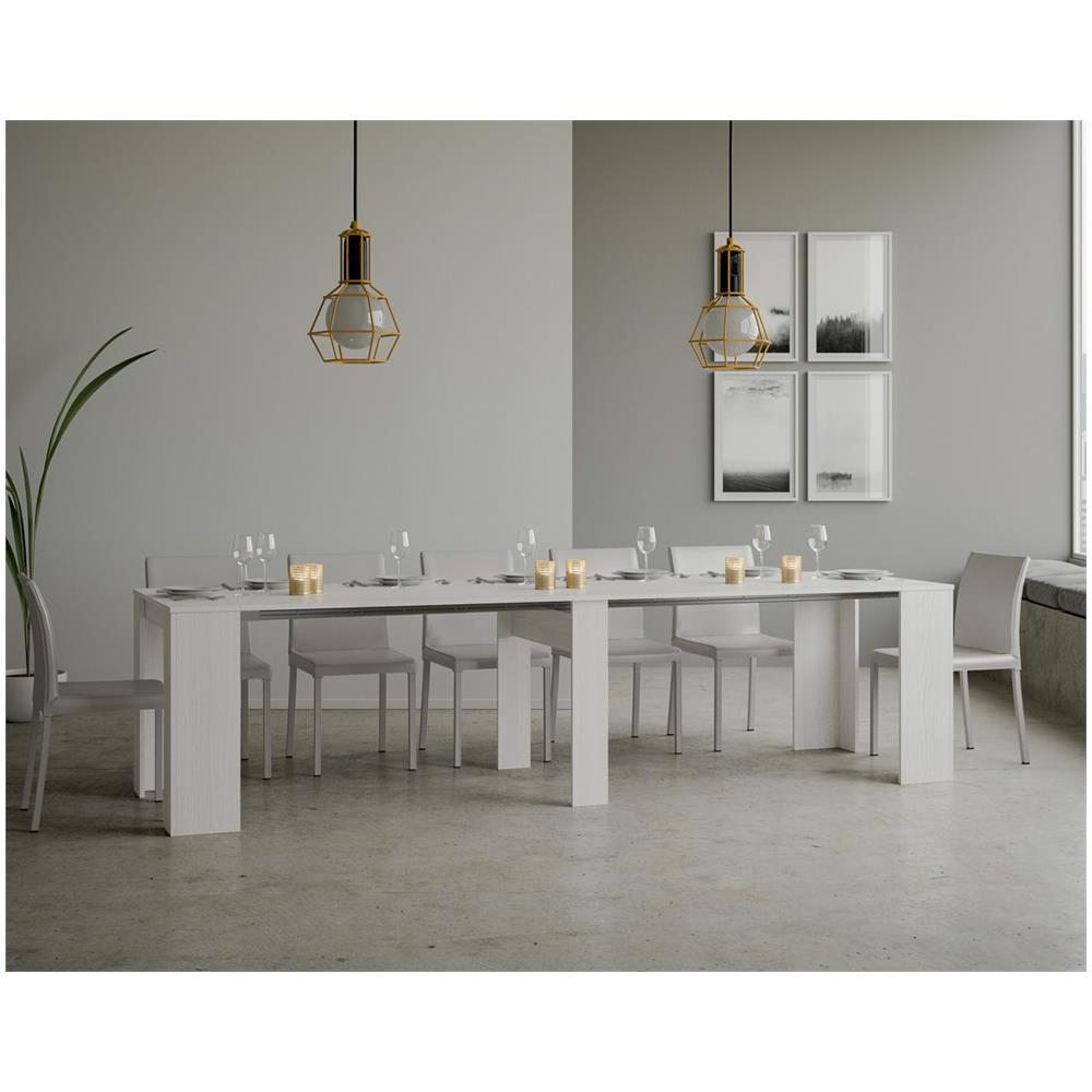 Pannelli di nobilitato 90 x 48 x 77 cm Consolle Allungabile Itamoby Basic Bianco Frassino