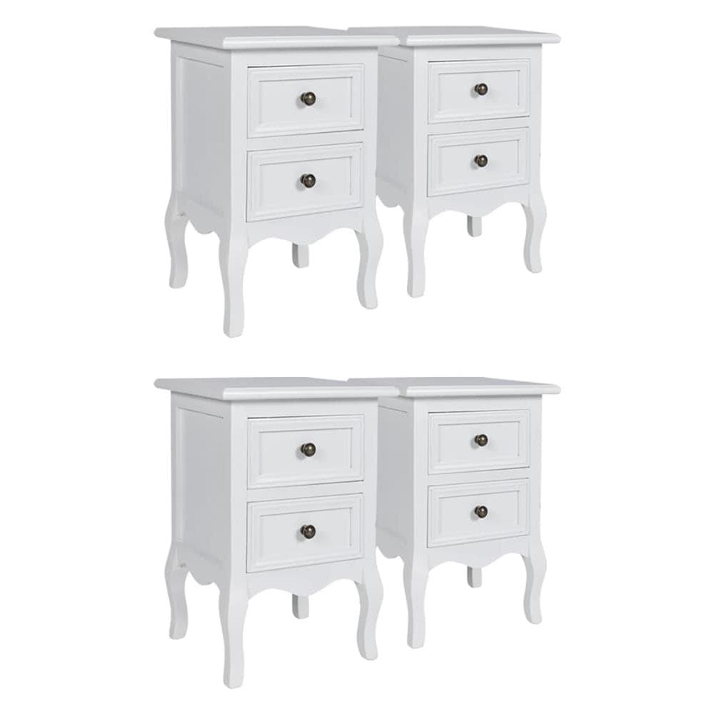 Set Comodini Con 2 Cassetti 4 Pz In Mdf Bianchi - Foto 2