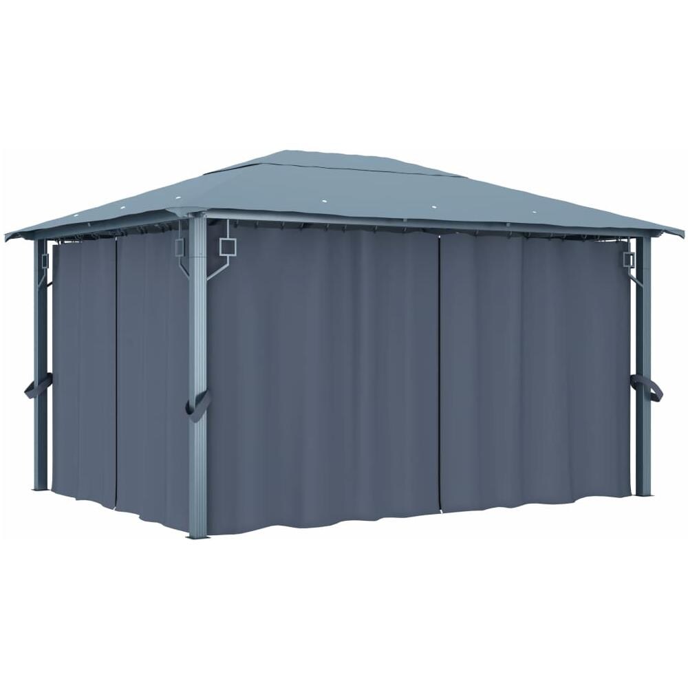 Gazebo con Tenda 400 x 300 cm Antracite Alluminio - Foto 1