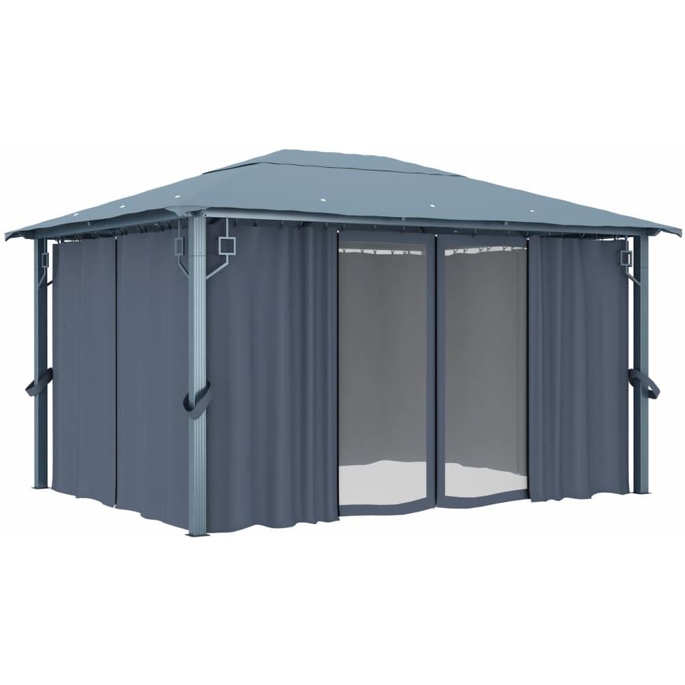 Gazebo con Tenda 400 x 300 cm Antracite Alluminio - Foto 2