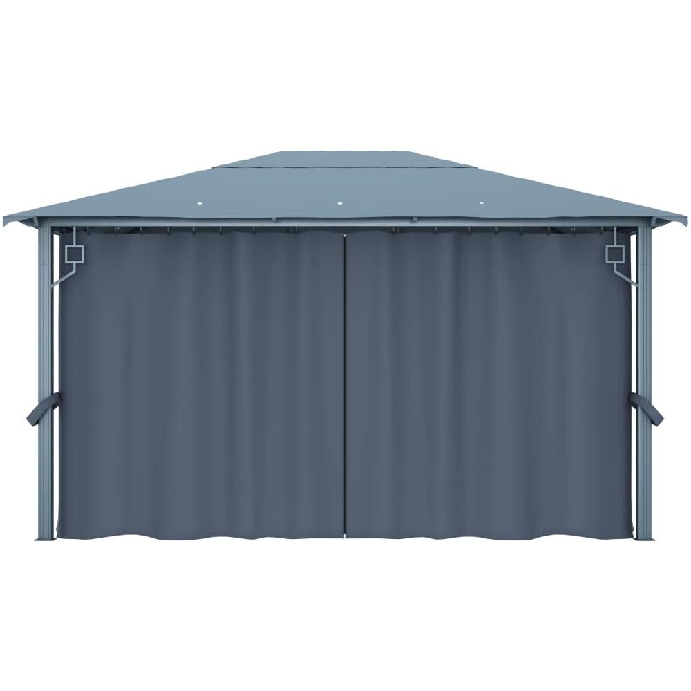 Gazebo con Tenda 400 x 300 cm Antracite Alluminio - Foto 7