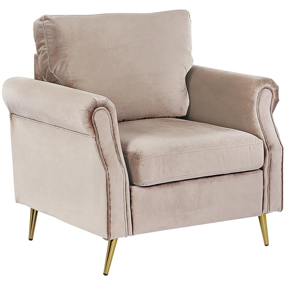 Poltrona In Velluto Taupé Vietas - Foto 1