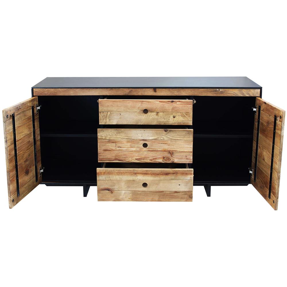 Pinus Black - Madia 2 Ante 3 Cassetti In Pino Riciclato - Foto 4