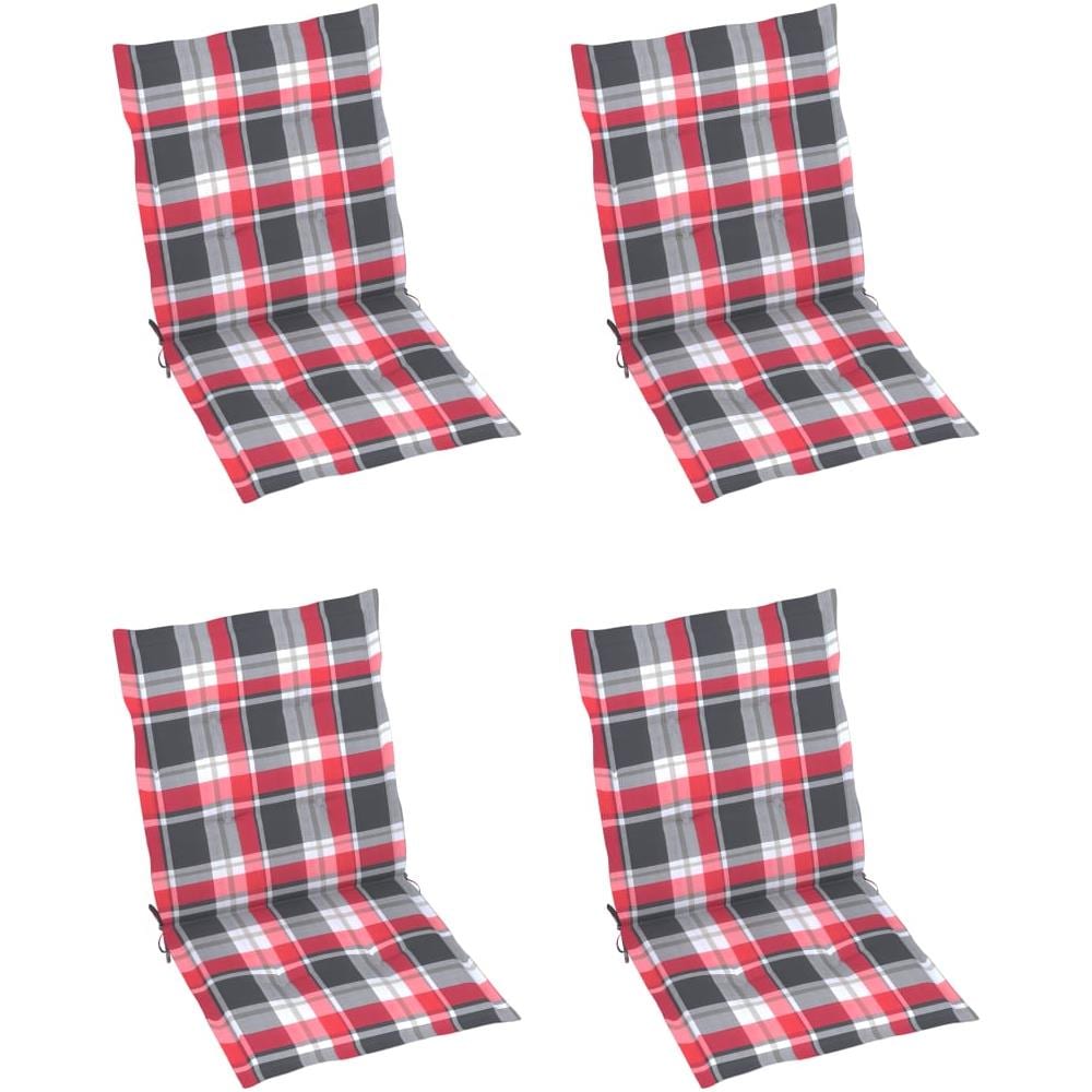 Cuscini Per Sedie Da Giardino 4 Pz Rossi A Quadri 100x50x4 Cm - Foto 1