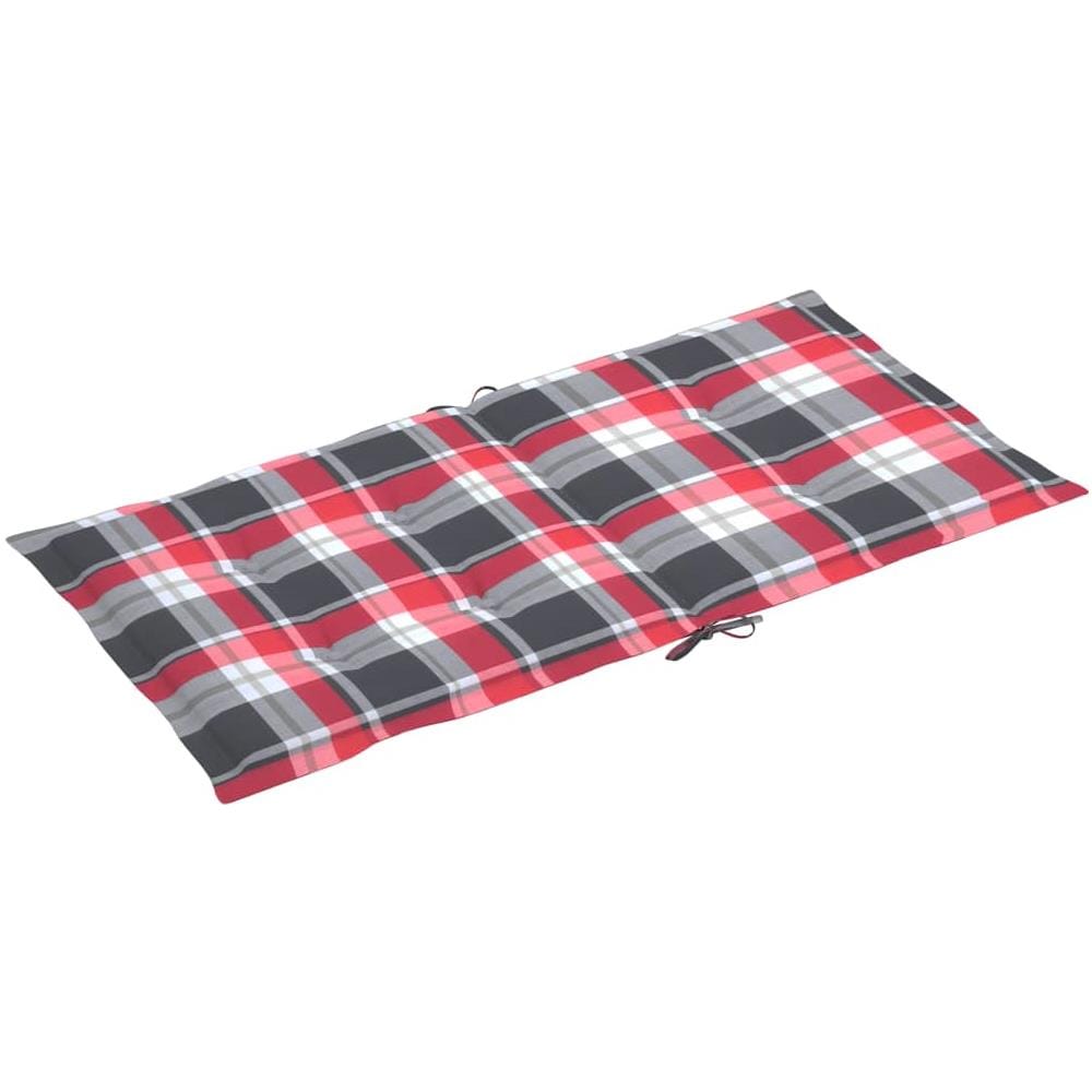 Cuscini Per Sedie Da Giardino 4 Pz Rossi A Quadri 100x50x4 Cm - Foto 3