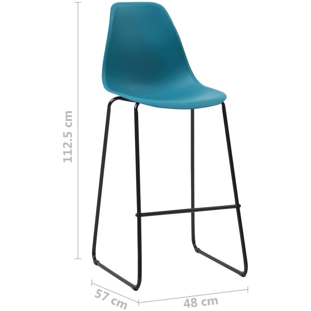 Sedie Da Bar 4 Pz Turchesi In Plastica - Foto 14
