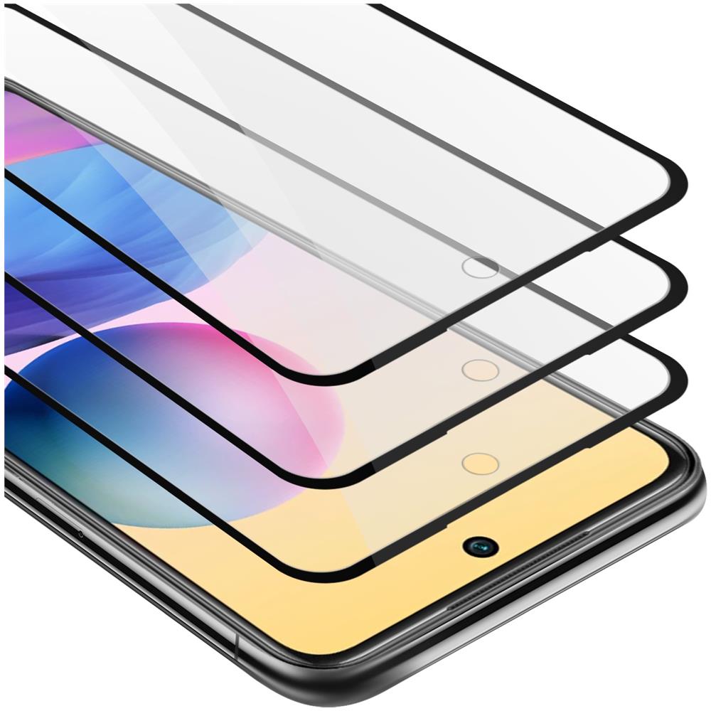3x Pellicola Armatura A Schermo Intero Compatibile Con Xiaomi Redmi Note 10 5g / Poco M3 Pro 5g In Trasparente Con Nero - 3x Vetro Temperato (tempered) Di Protezione Del Display In Durezza 9h Con 3d Touch - Foto 1