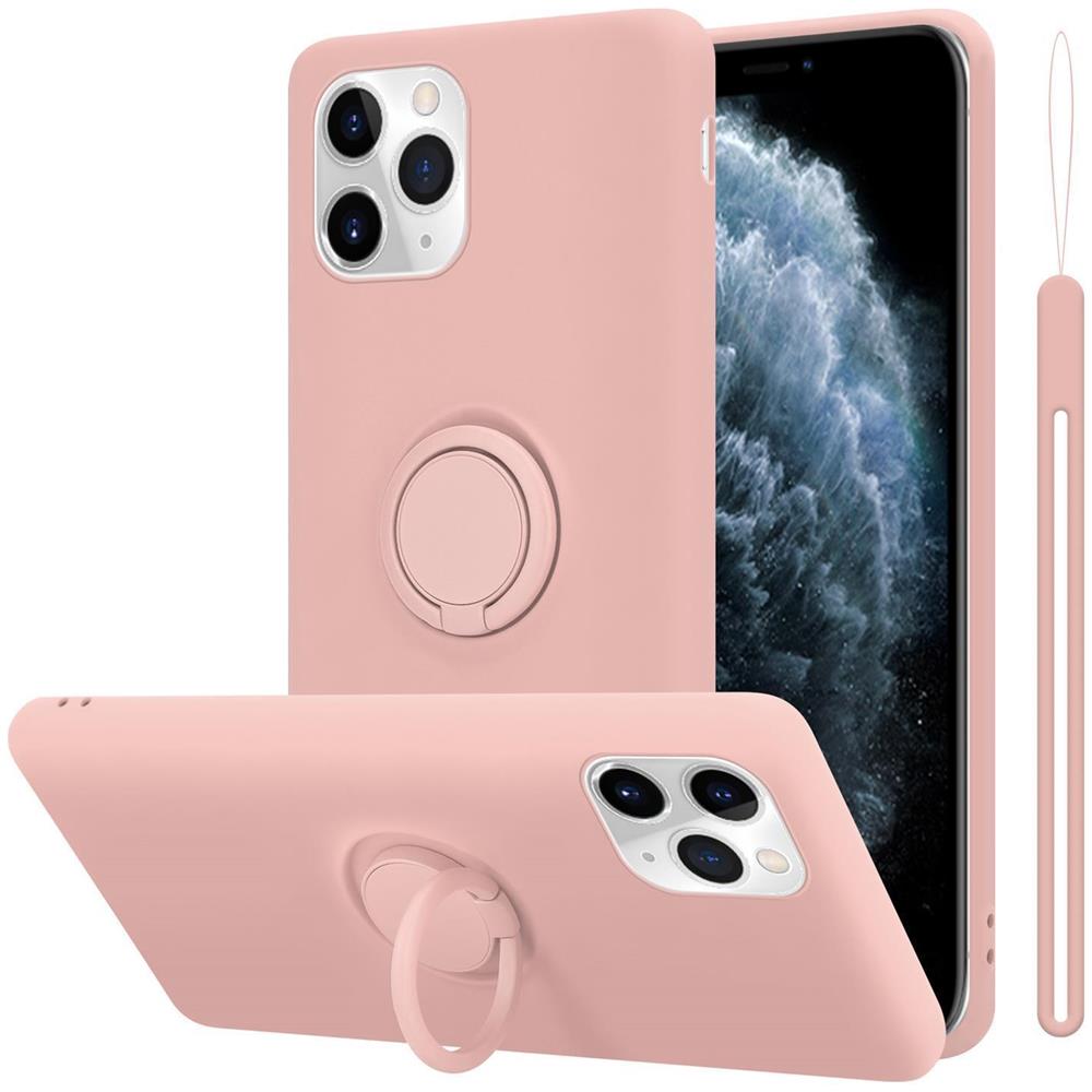 Custodia Compatibile Con Apple Iphone 11 Pro Max In Liquid Rosa - Coperchio Protettivo In Silicone Tpu Flessibile Con Anello - Foto 1