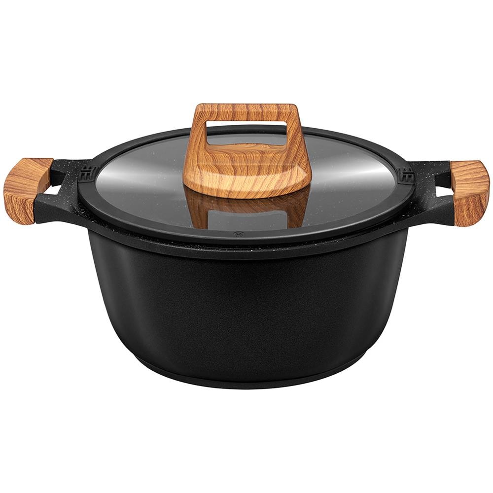 Smile Mgk-23 Batteria Da Cucina 6 Pezzi In Alluminio Fuso, Induzione Set Casserole Padella Nero - Foto 2