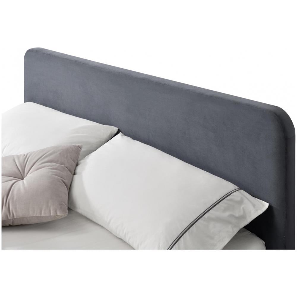 Newyork Struttura Letto In Velluto Grigio Con Led 140x190 Cm - Foto 8