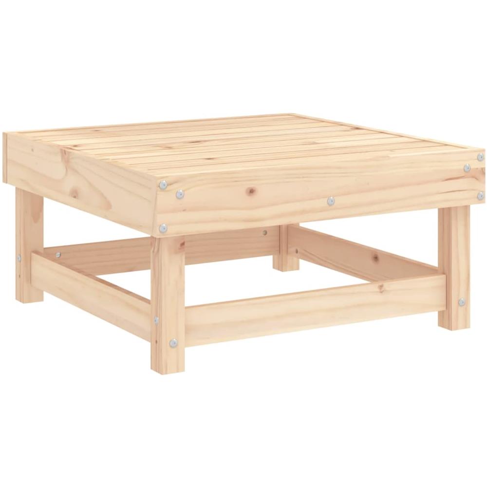 Poggiapiedi Da Giardino Con Cuscino In Legno Massello Di Pino - Foto 3