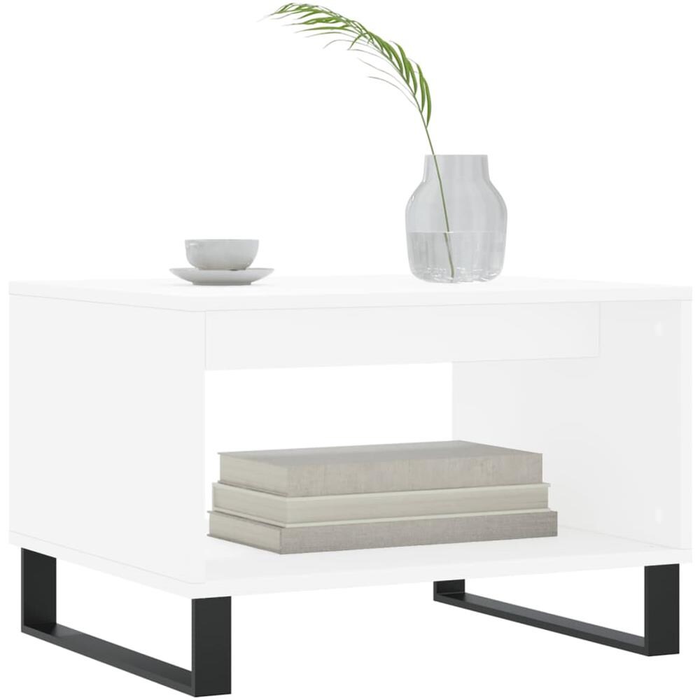 Tavolino Da Salotto Bianco 60x50x40 Cm In Legno Multistrato - Foto 3