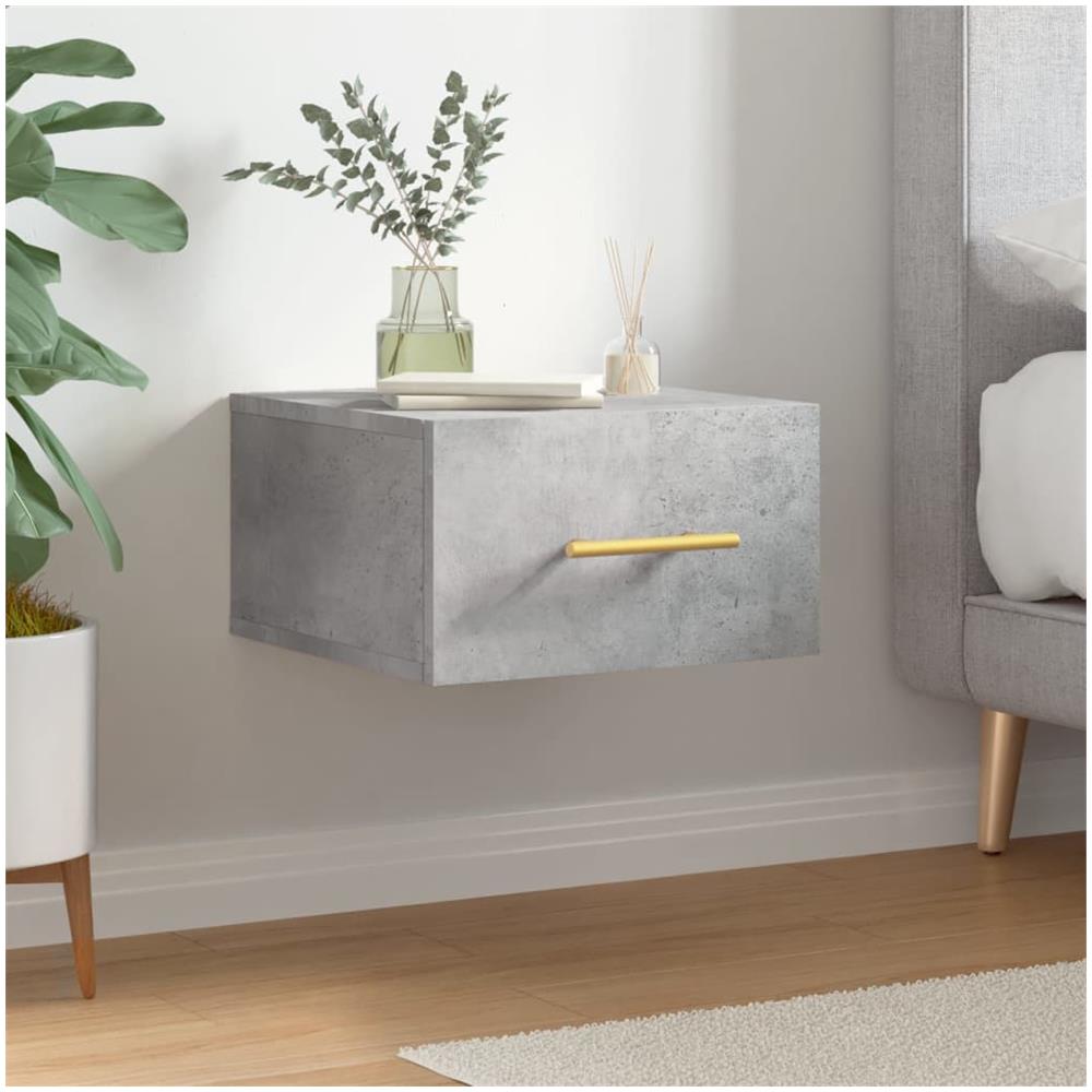 Comodino A Muro Grigio Cemento 35x35x20 Cm - Foto 1