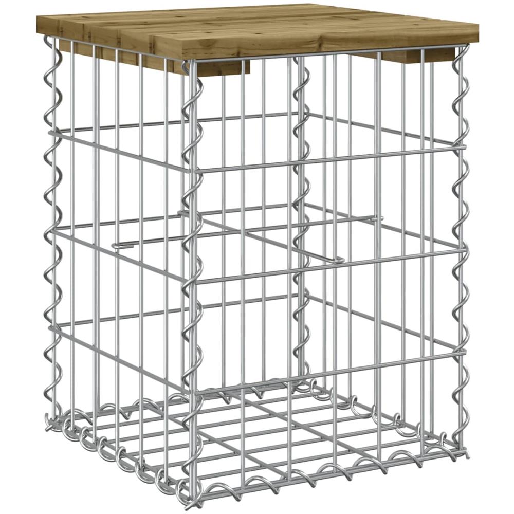 Panca da Giardino Design Gabbione 33x31x42 cm Pino Impregnato - Foto 2