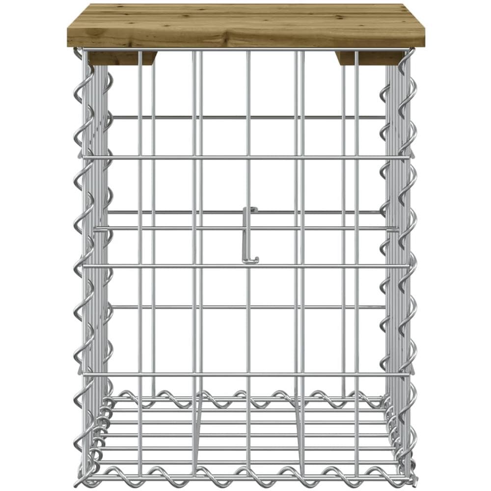 Panca da Giardino Design Gabbione 33x31x42 cm Pino Impregnato - Foto 3