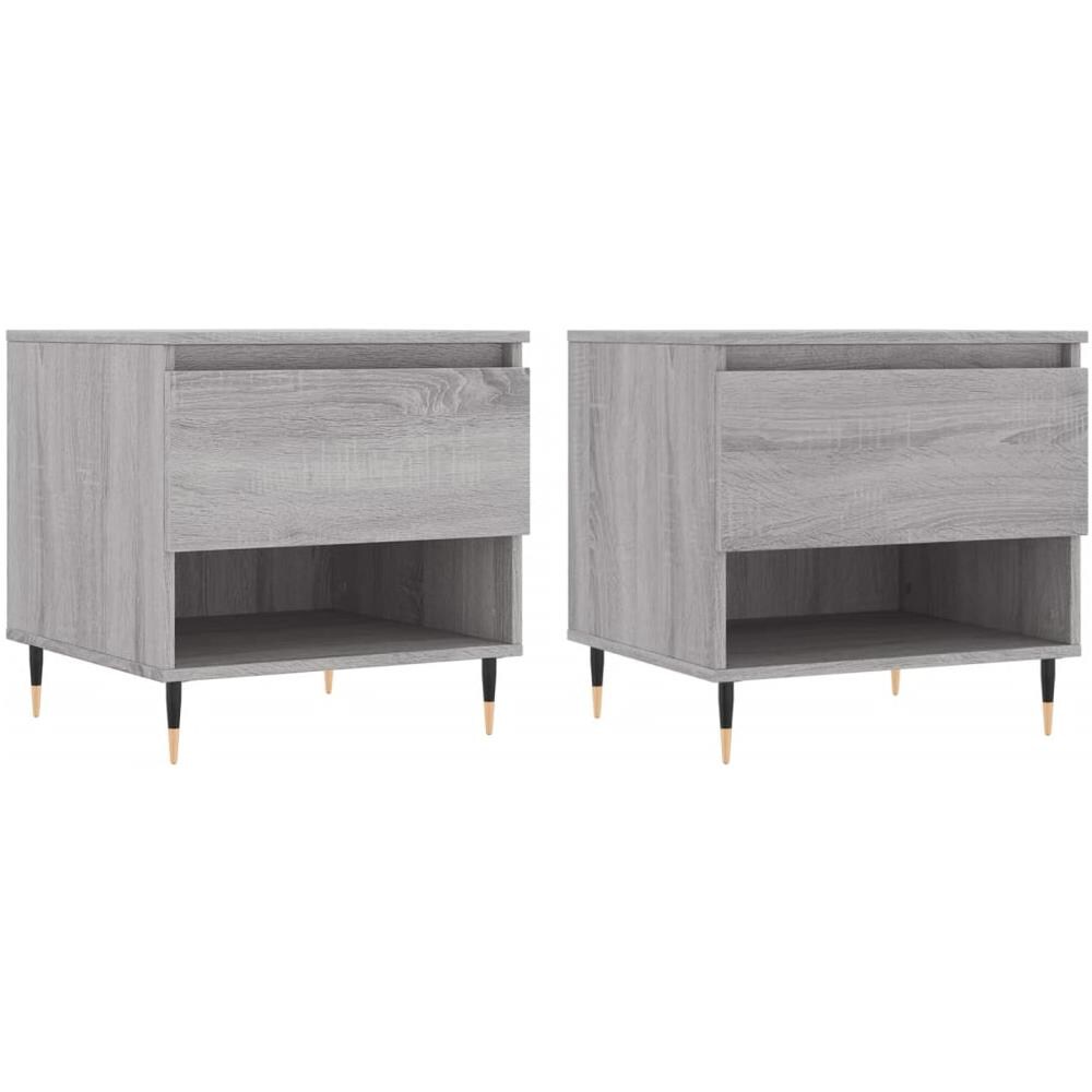 Tavolini Salotto 2pz Grigio Sonoma 50x46x50cm Legno Multistrato - Foto 2