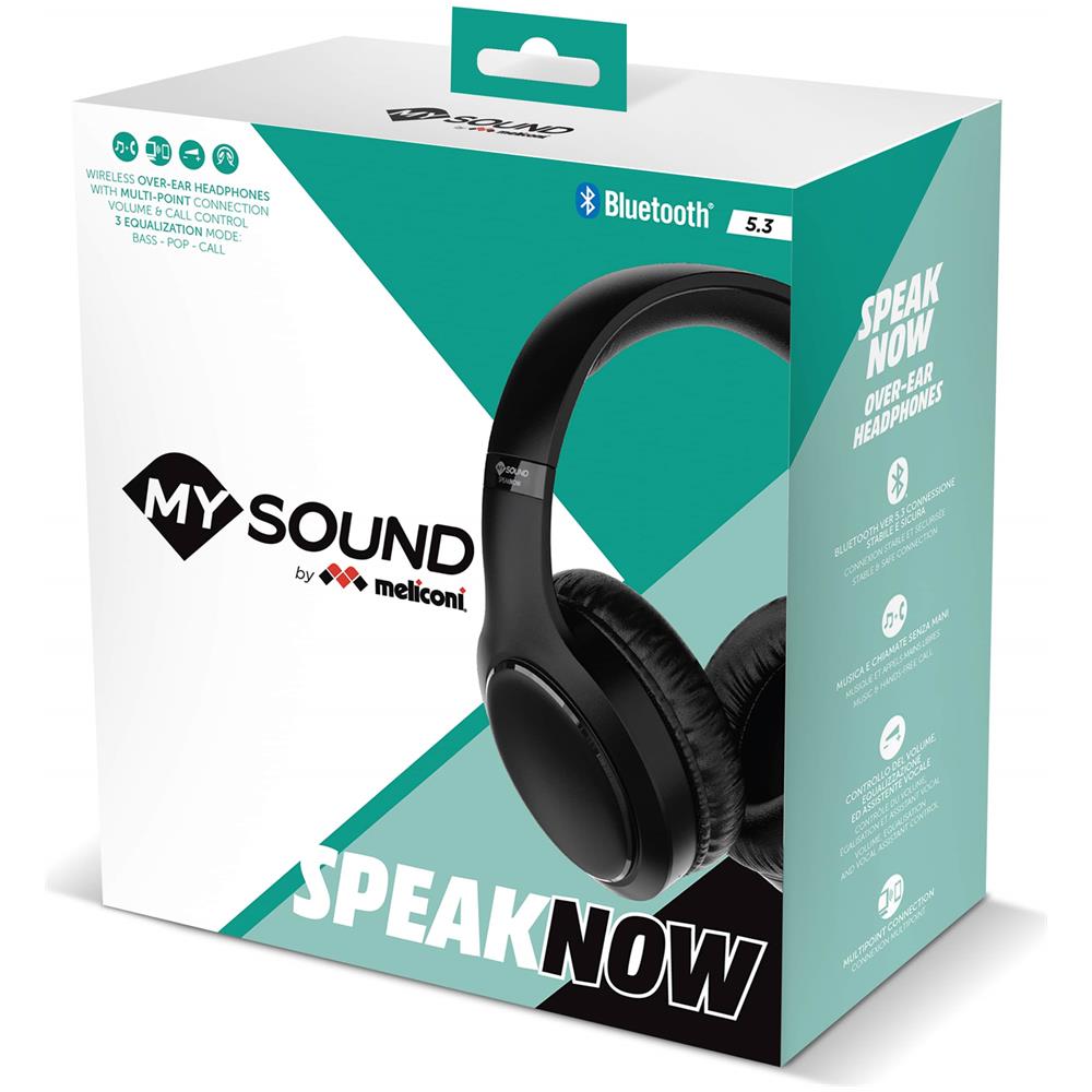 Speak Now Auricolare Wireless A Padiglione Musica e Chiamate Bluetooth Nero - Foto 2