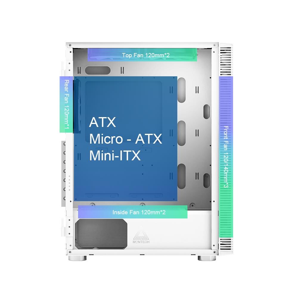 X3 GLASS Midi Tower Bianco - Foto 8