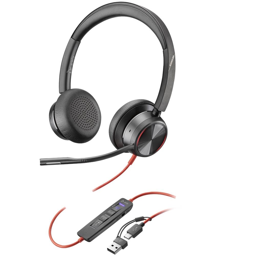 Cuffie stereo Blackwire 8225 con connettore USB-C + adattatore USB-C /A - Foto 1