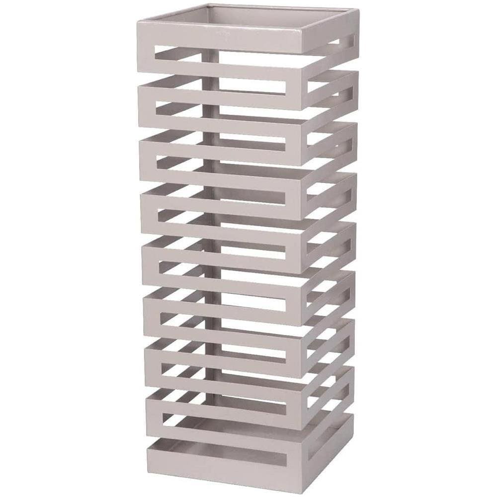 Portaombrelli in Metallo Design Moderno Porta Ombrelli Quadrato Stand Grigio - Foto 2