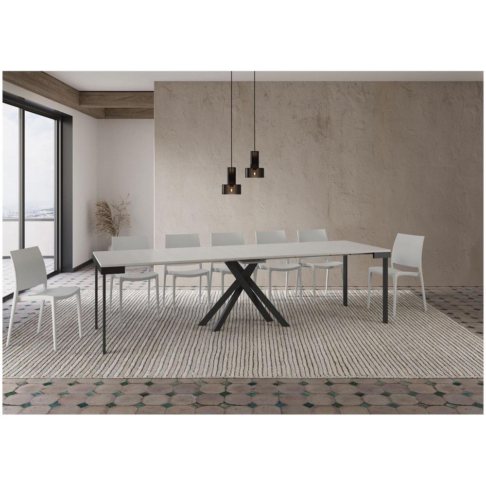 Consolle allungabile 90x40/300 cm Krack Evolution bianco frassino telaio antracite - Foto 4