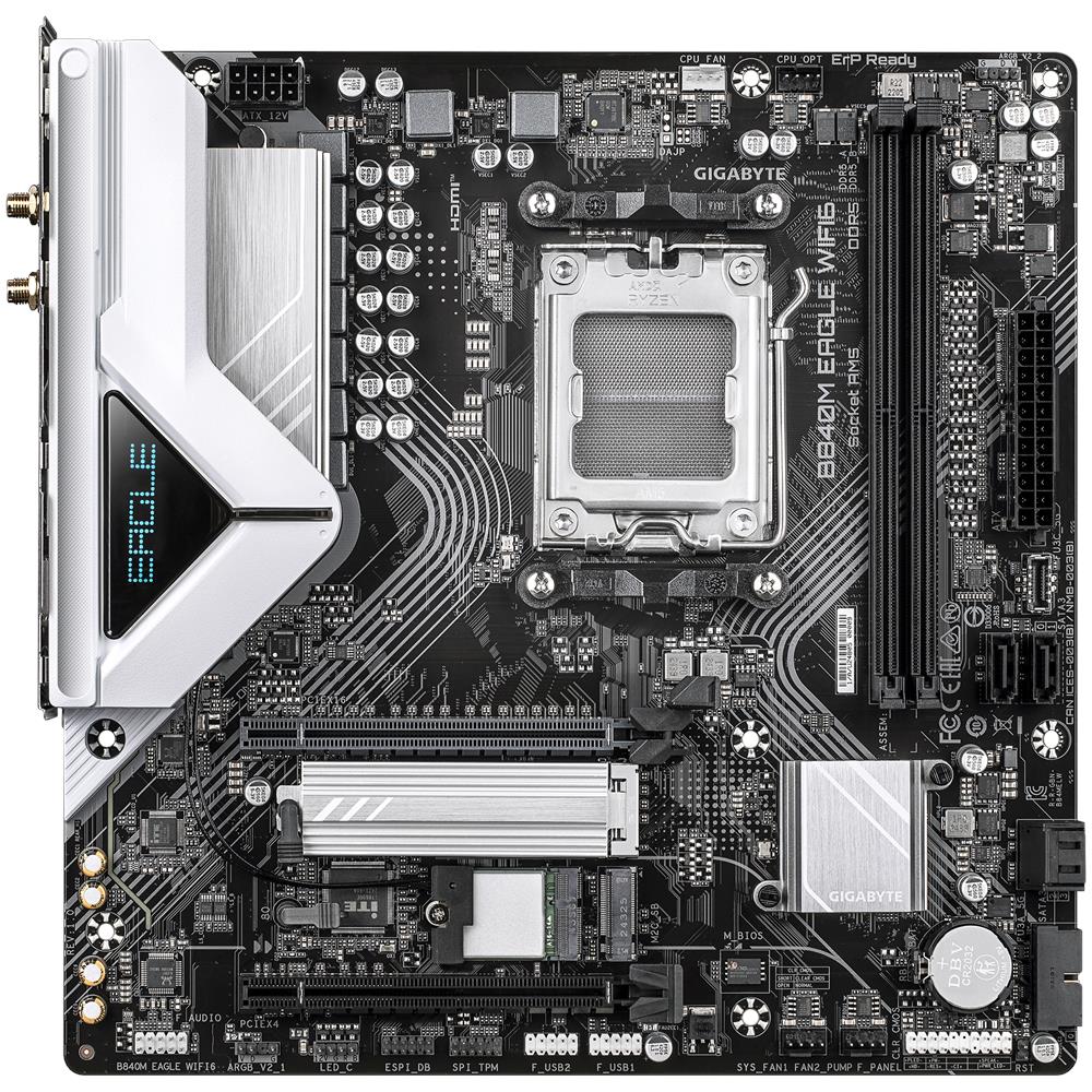 Scheda Madre B840M EAGLE WIFI6 Socket AM5 Chipset B840 microATX 1 x M. 2 PCIe 4.0 + 1 x M. 2 PCIe 3.0 LAN 2.5 GbE USB 3.2 Gen - Foto 2