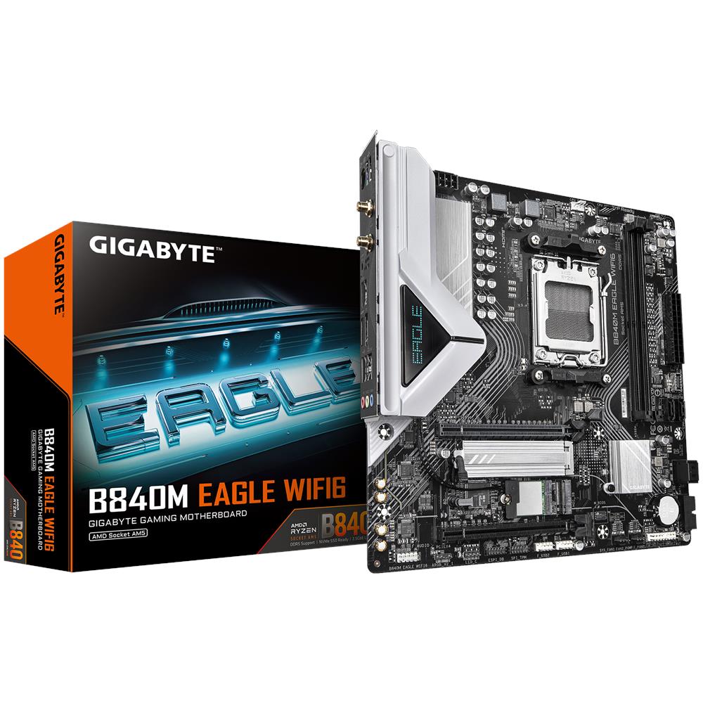 Scheda Madre B840M EAGLE WIFI6 Socket AM5 Chipset B840 microATX 1 x M. 2 PCIe 4.0 + 1 x M. 2 PCIe 3.0 LAN 2.5 GbE USB 3.2 Gen - Foto 1