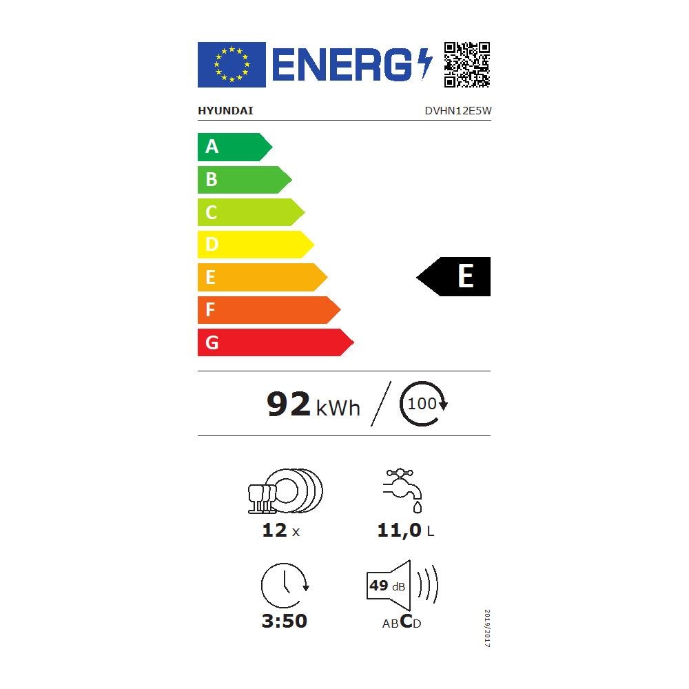Lavastoviglie libera installazione 12 Coperti Classe E DVHN12E5W - Foto 3
