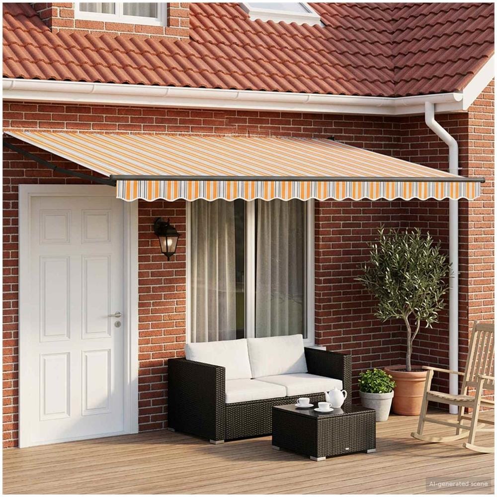 Tenda retrattile manuale con LED Blu e Arancione 4 × 3 m - Foto 2