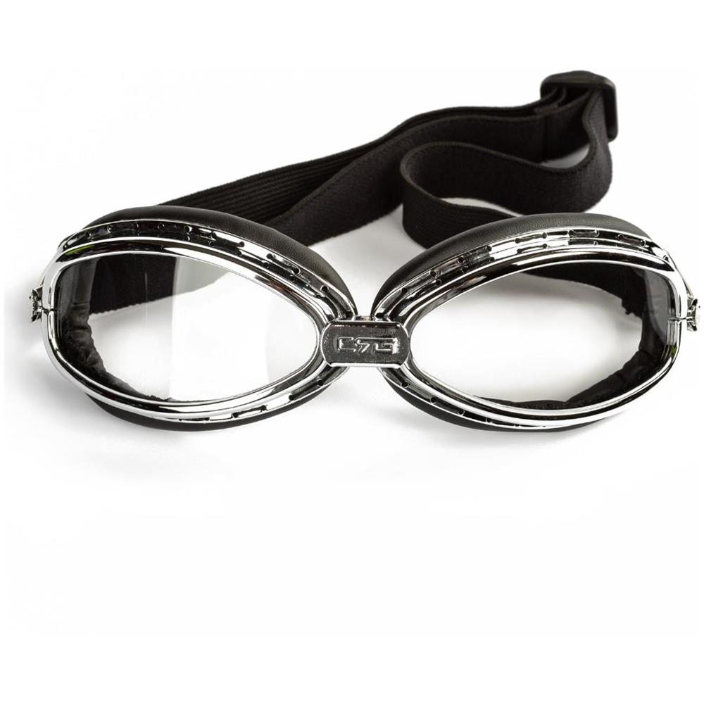 Occhiali Moto Sport Maschera Protezione Vintage Lenti Nero Argento