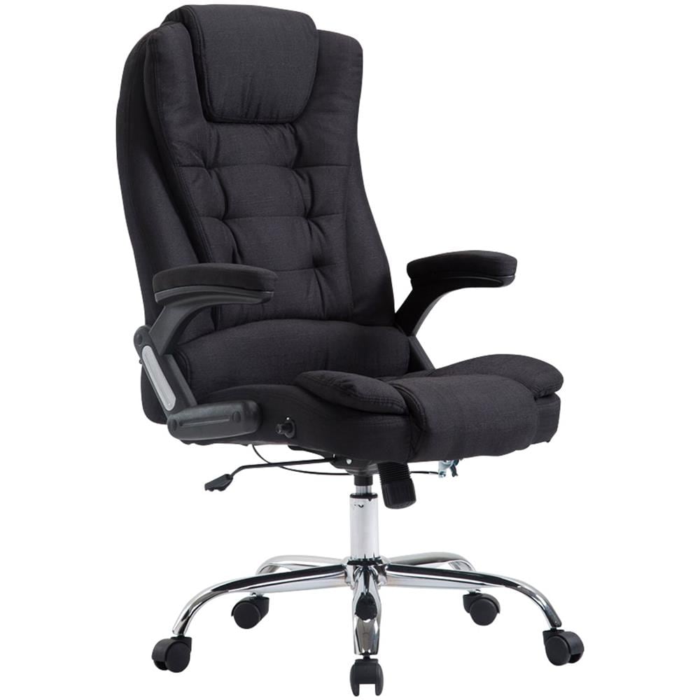Sedia Ufficio Thor XXL in Stoffa - Poltrona Studio Carico Max 150 kg I Sedia Pc Ergonomica Imbottita e Regolabile in Altezza I Sedia da Scrivania con Ruote e Alto Schienale Nero - Foto 1