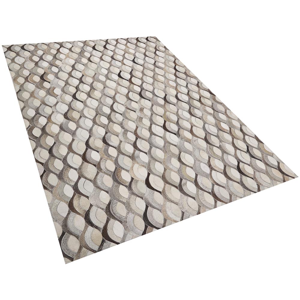 Tappeto In Pelle Marrone E Beige 140 X 200 Cm Kirca - Foto 1