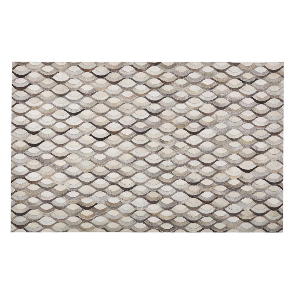Tappeto In Pelle Marrone E Beige 140 X 200 Cm Kirca - Foto 2