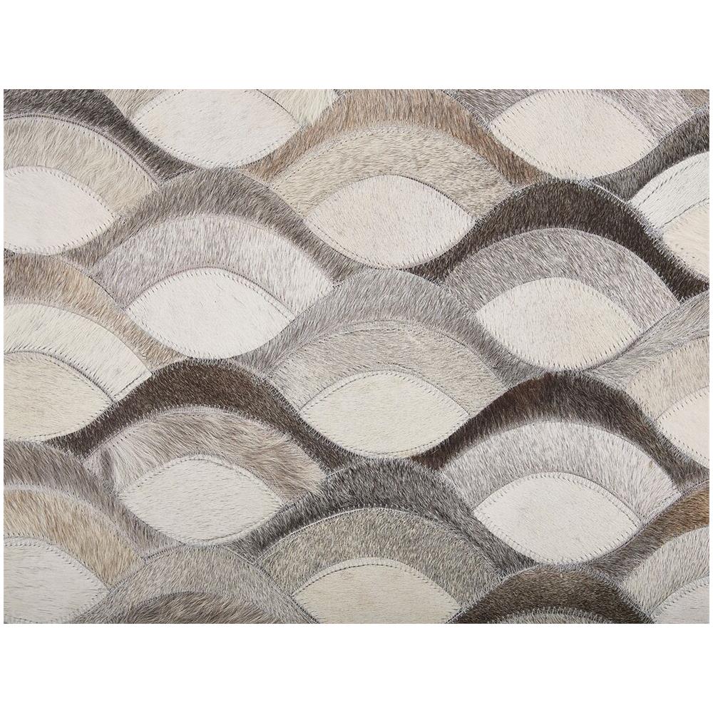 Tappeto In Pelle Marrone E Beige 140 X 200 Cm Kirca - Foto 8