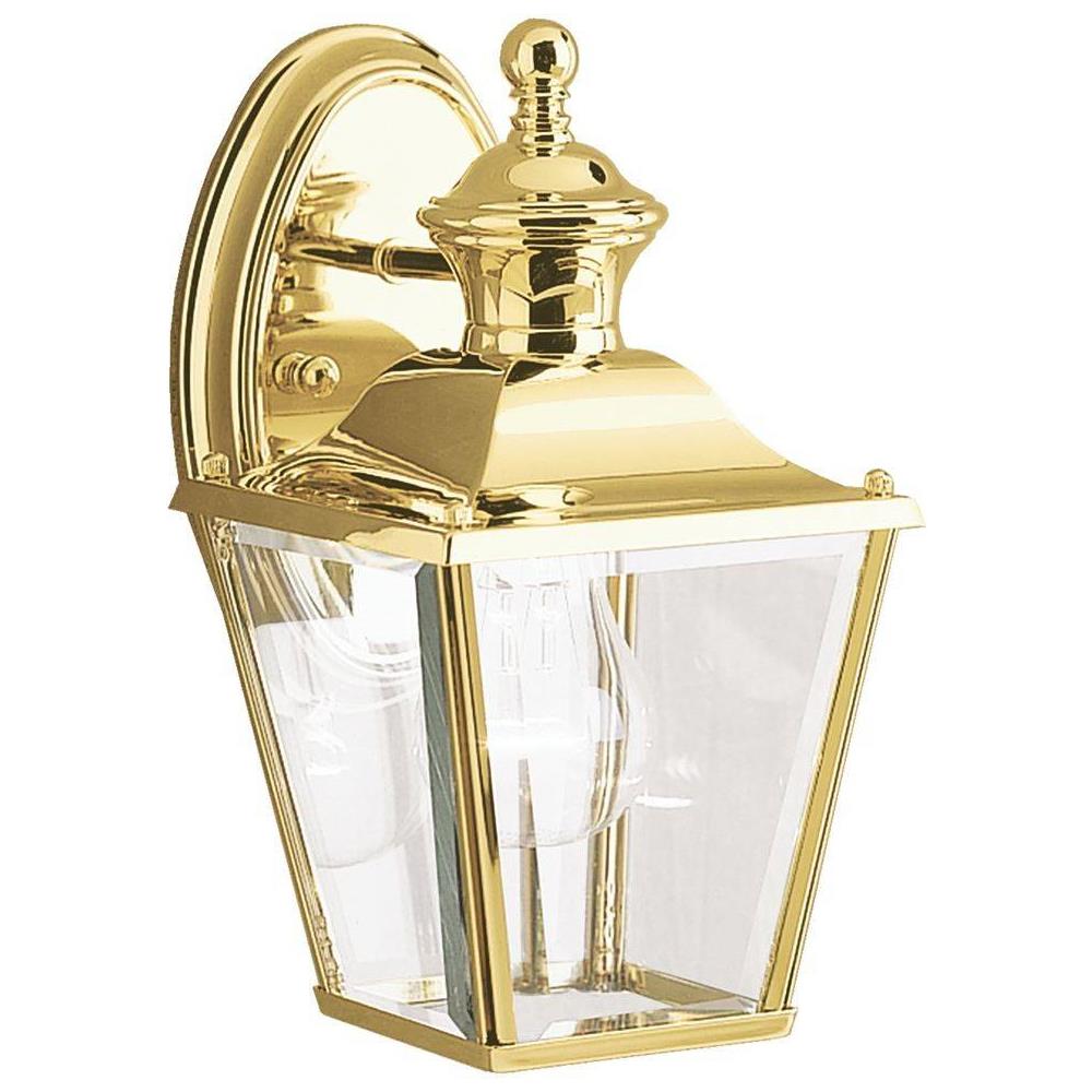 Lanterna Da Parete 1 Luce Piccola Da Esterno Ottone Lucido Ip44, E27 - Foto 1