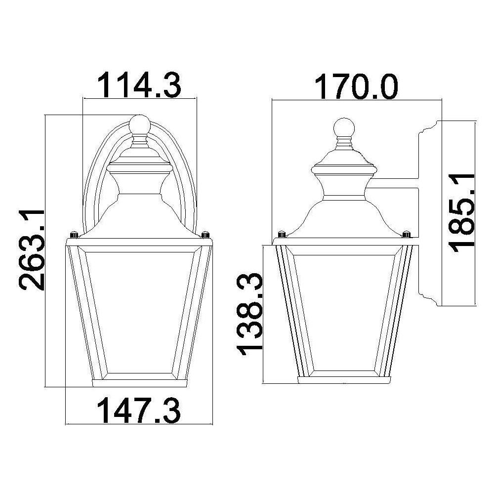 Lanterna Da Parete 1 Luce Piccola Da Esterno Ottone Lucido Ip44, E27 - Foto 2