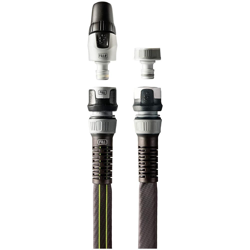 Force 5/8"" 25m, Tubo Acqua Da Giardino Per Irrigazione Con Lancia, Grigio Con Righe Verdi - Foto 2