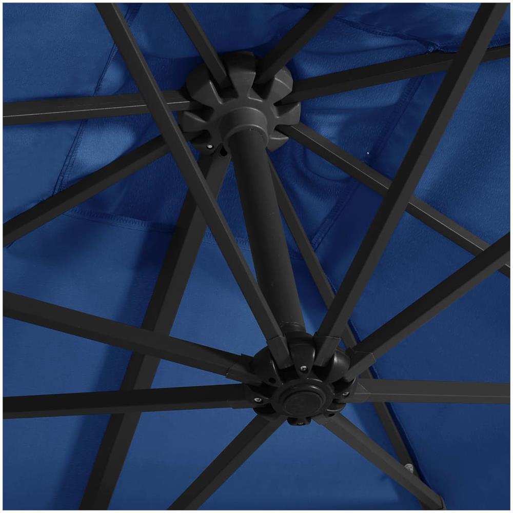 Ombrellone A Sbalzo Con Led E Palo In Acciaio 250x250cm Azzurro - Foto 2
