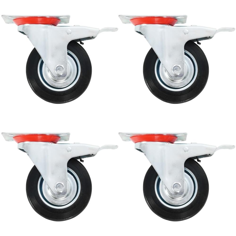 Ruote Girevoli con Doppio Freno 4 pz 100 mm - Foto 1