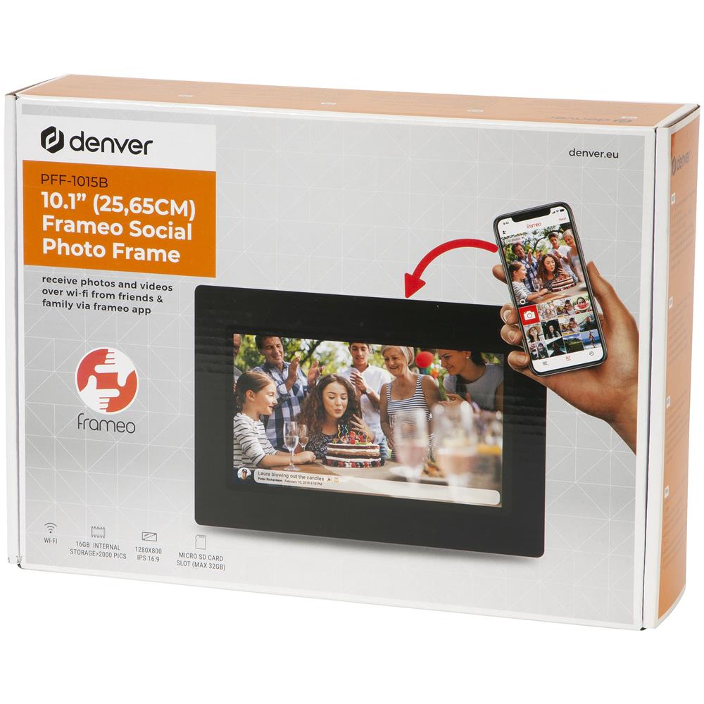 Denver PFF-1015B cornice per foto digitali Nero 25,6 cm (10.1") Touch screen Wi-Fi - Foto 15