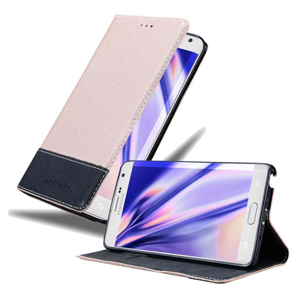 Custodia Compatibile Con Samsung Galaxy Note Edge In Oro Rosato Nero - Coperchio Protettiva Con Chiusura Magnetica, Funzione Stand E Tasca Per Le Carte - Foto 1