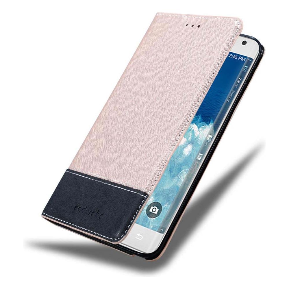Custodia Compatibile Con Samsung Galaxy Note Edge In Oro Rosato Nero - Coperchio Protettiva Con Chiusura Magnetica, Funzione Stand E Tasca Per Le Carte - Foto 8