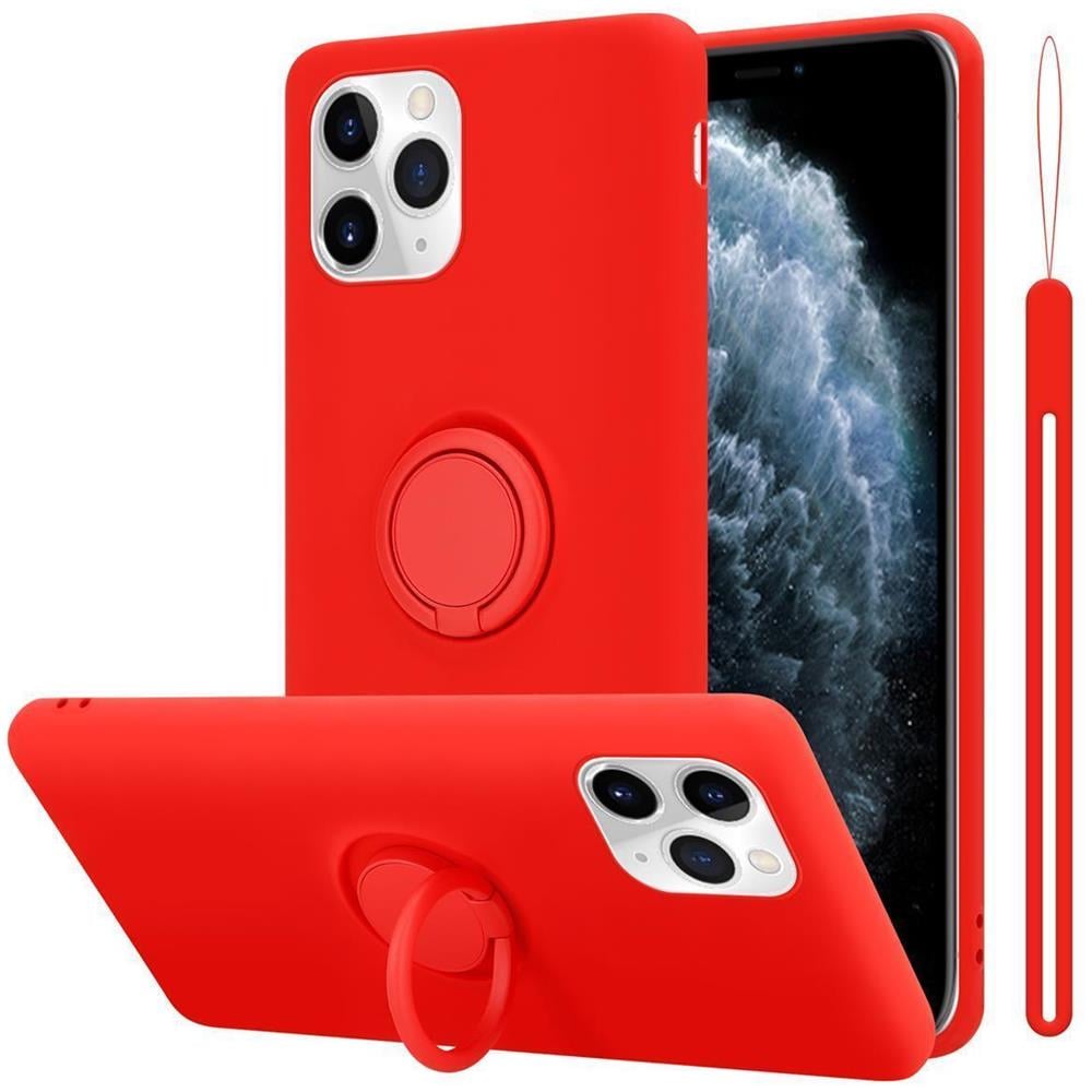 Custodia Compatibile Con Apple Iphone 11 Pro Max In Liquid Rosso - Coperchio Protettivo In Silicone Tpu Flessibile Con Anello - Foto 1
