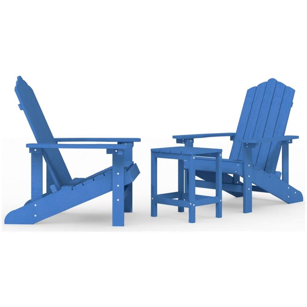 Sedie Da Giardino Con Tavolo Adirondack In Hdpe Blu Acqua - Foto 2