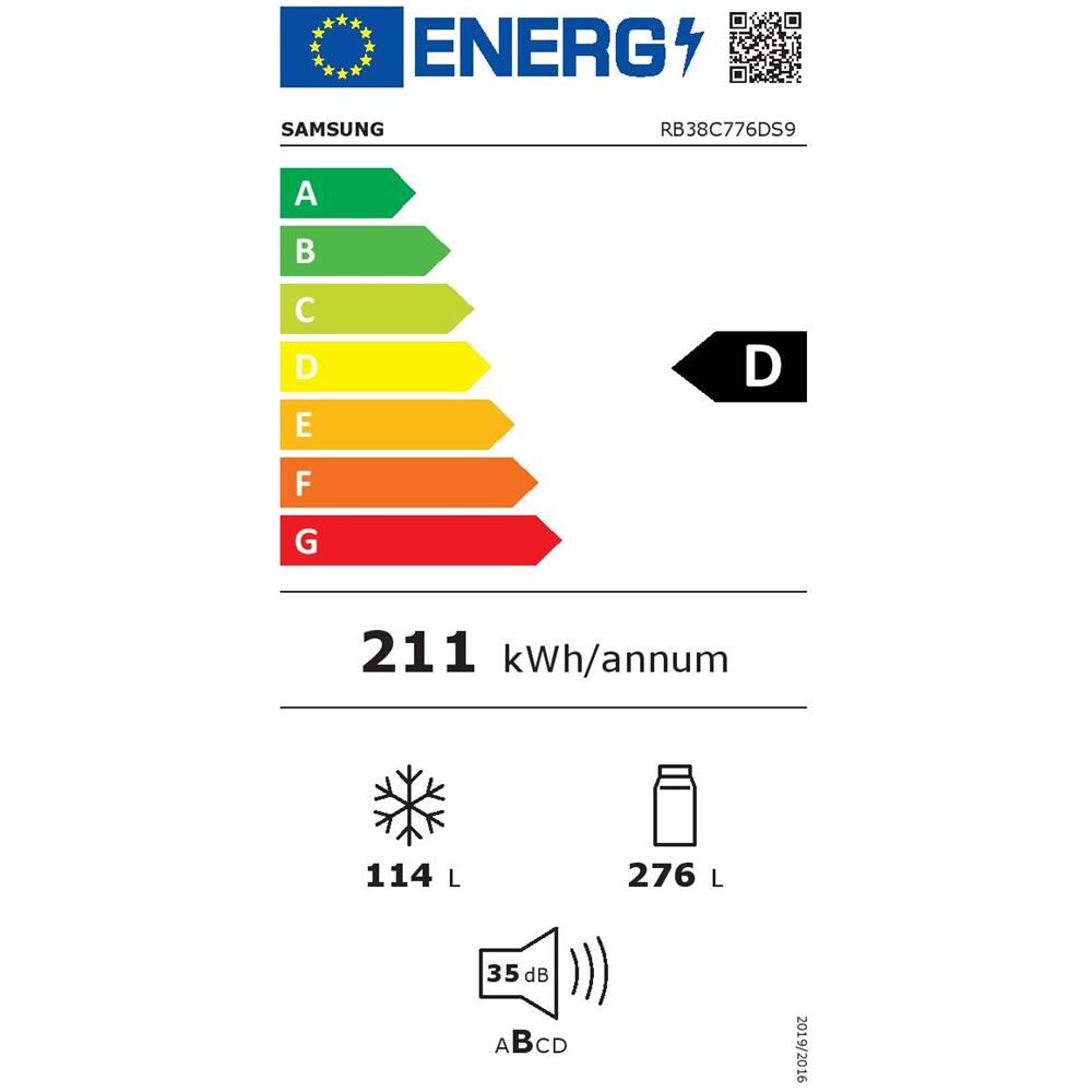 Frigorifero Combinato RB38C776DS9 EcoFlex Total No Frost Classe D Capacità Lorda 390 Litri Colore Metal Inox - Foto 3