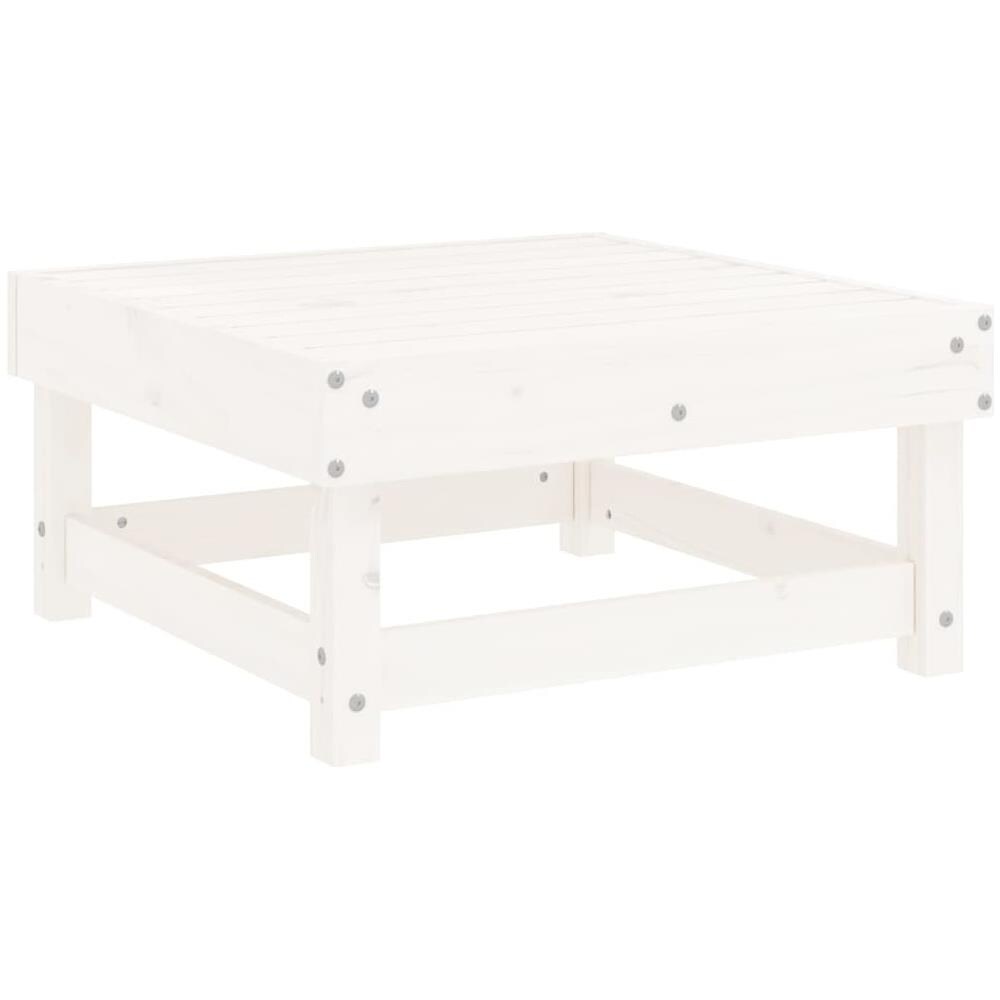 Poggiapiedi Da Giardino Con Cuscino Legno Massello Pino Bianco - Foto 3