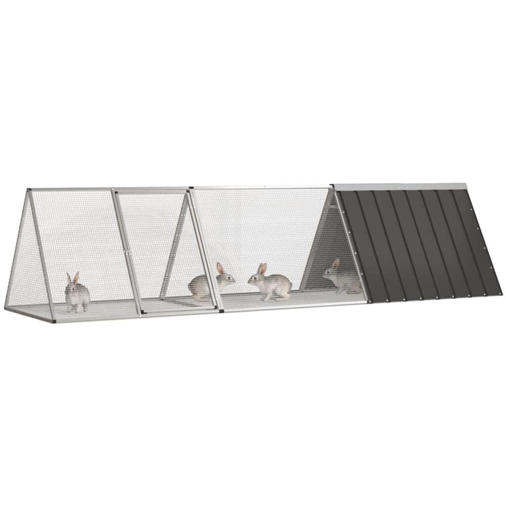 Gabbia Per Conigli Antracite 302,5x80,5x71 Cm Acciaio Zincato - Foto 2