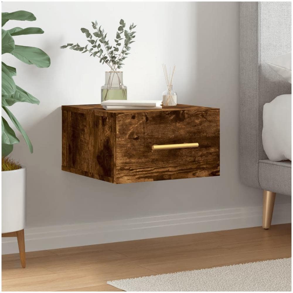 Comodino A Muro Rovere Fumo 35x35x20 Cm - Foto 1