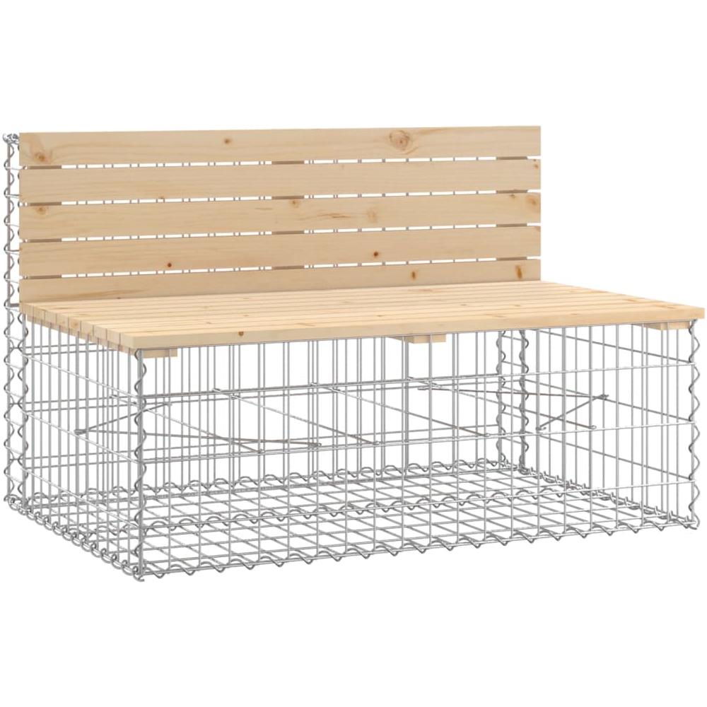 Panca Giardino Design Gabbione 103x70x65 cm Legno Massello Pino - Foto 2