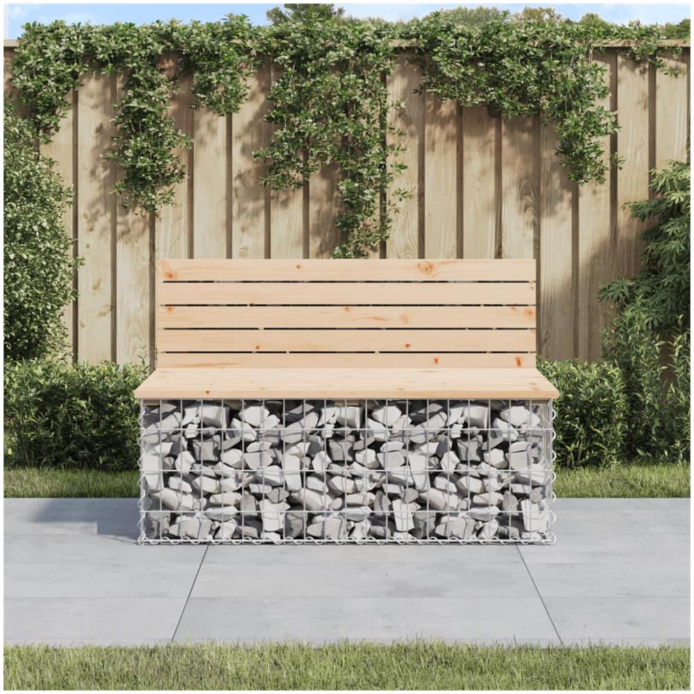 Panca Giardino Design Gabbione 103x70x65 cm Legno Massello Pino - Foto 1